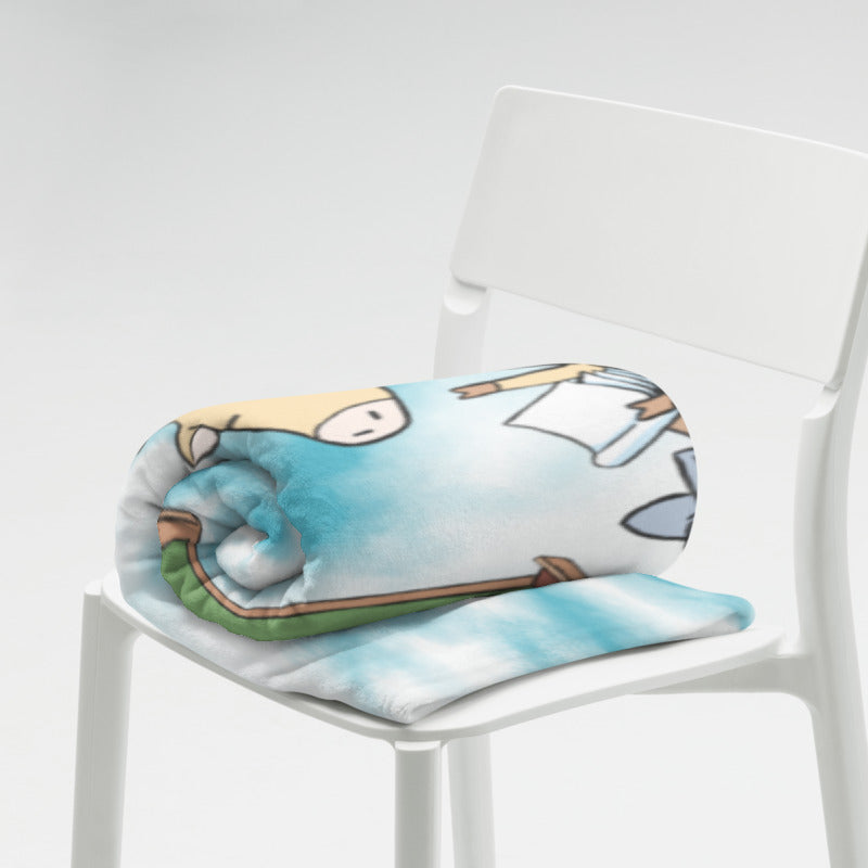 Japanese Class in the Zoo by tokyozoodesign Throw Blanket