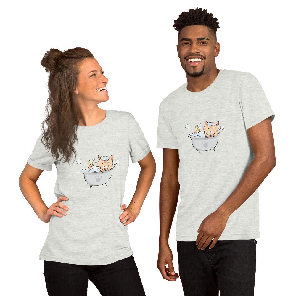 A Bathing Cat by tokyozoodesign Unisex t-shirt