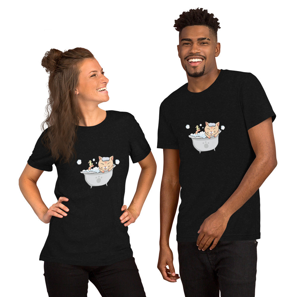 A Bathing Cat by tokyozoodesign Unisex t-shirt